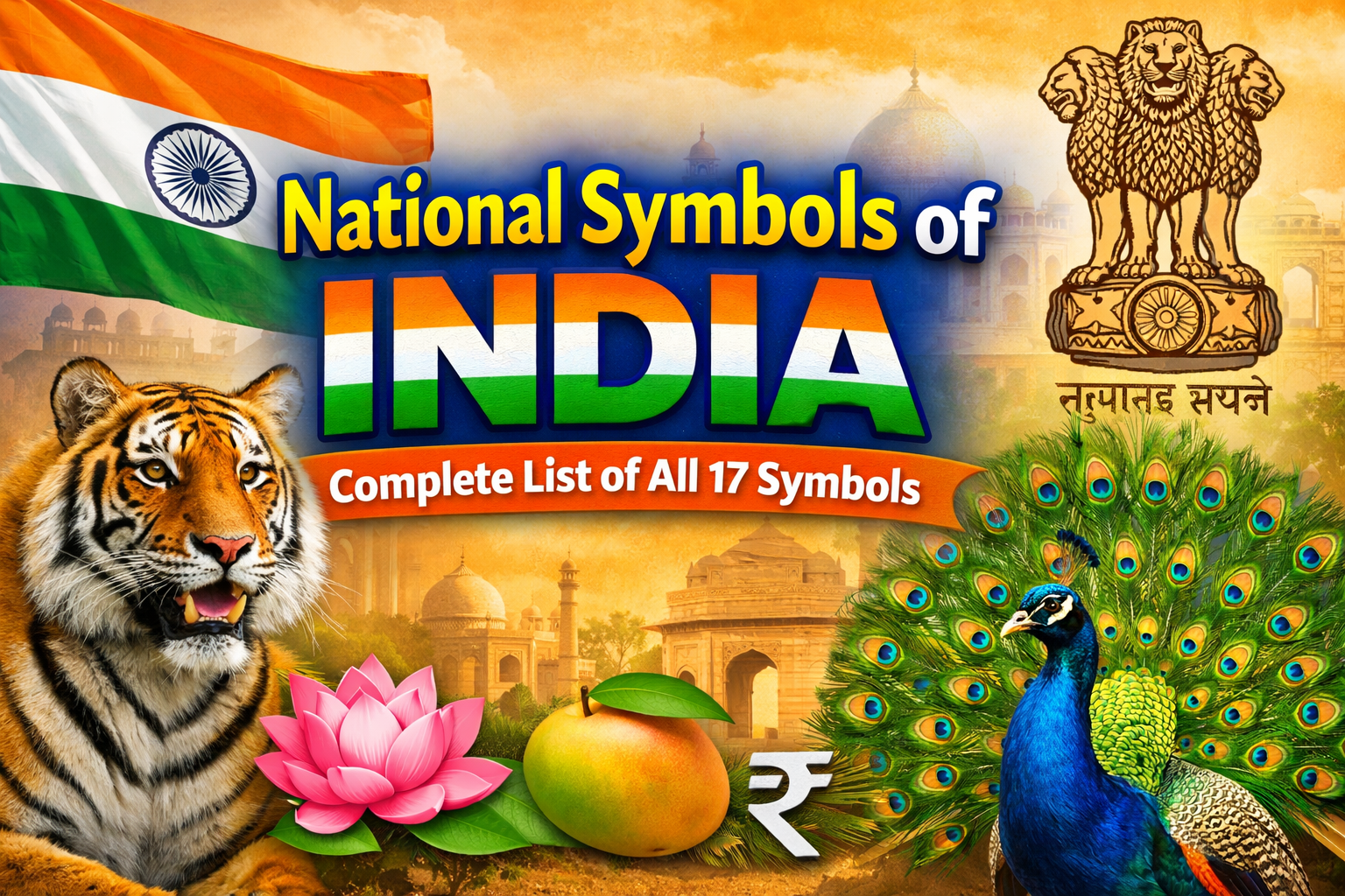 Image of Image of National Symbols of India – Complete List of All 17 National Symbols at ExamYog!}