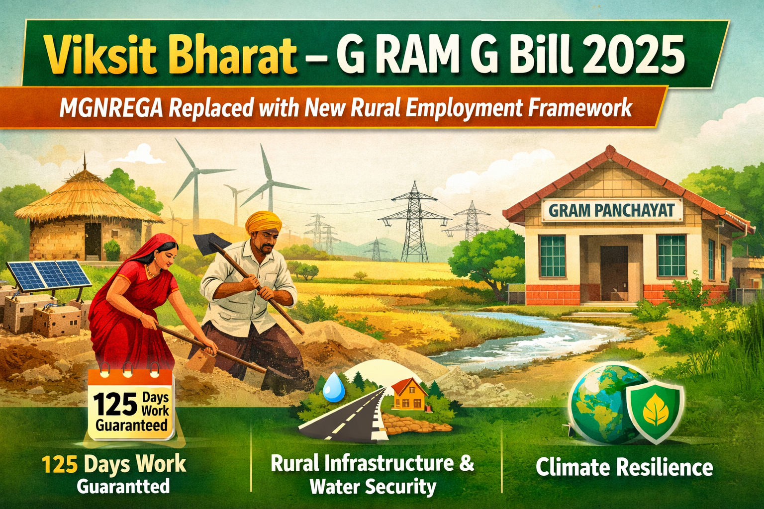 Image of Image of Viksit Bharat – G RAM G Bill 2025: New Rural Employment Framework Replacing MGNREGA}
